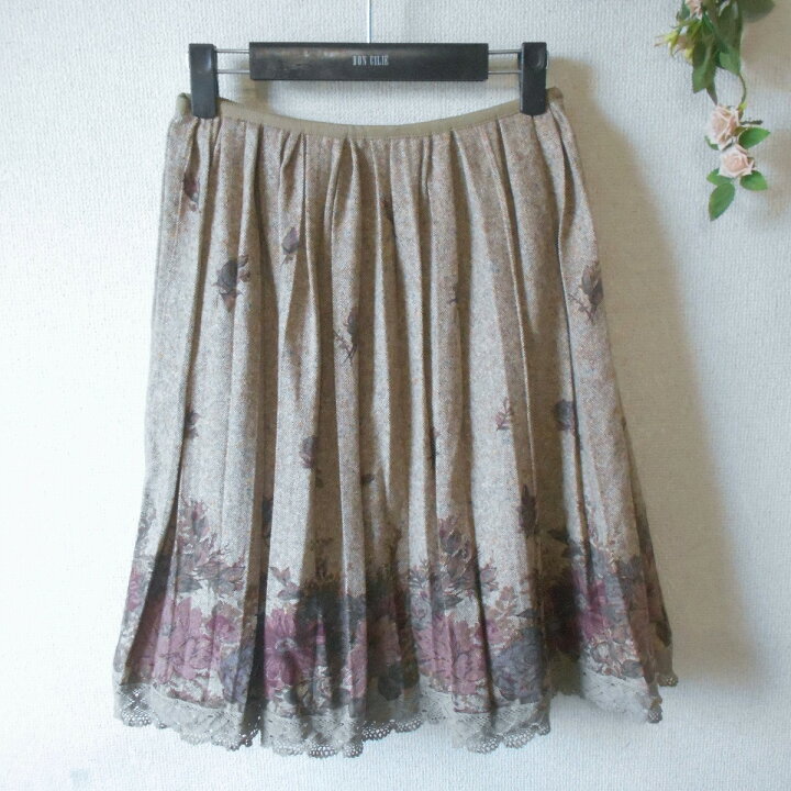 楽天市場】【中古】レストローズ LEST ROSE スカート 2 プリーツ 花柄  