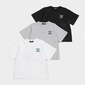 (24'春夏)エクストララージ キッズ(XLARGE KIDS)バッグ大文字Xプリント半袖Tシャツ(130-140cm)