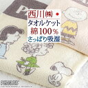 全品P5＆クーポン★マラソン[5日0時～48H] スヌーピー タオルケット 日本製 夏用 綿100% 西川 東京西川 リビング 吸湿 パイル タオル地 西川リビング シングル タオルケット 洗える 夏 ジュニア 子供 snoopy SNOOPY キャラクター