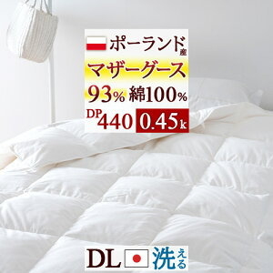 秋得★最大10%OFFクーポン 羽毛肌掛け布団 ダブル ダウンケット 夏用 プレミアムゴールドラベル 日本製 ポーランド産ホワイトマザーグースダウン93% グース 羽毛ふとん 綿100% 羽毛布団 夏