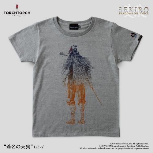 2021高い素材 在庫品 TORCH SEKIRO: SHADOWS DIE TWICE × Lサイズ Tシャツコレクション: 売れ筋 葦名の天狗 杢灰 レディース