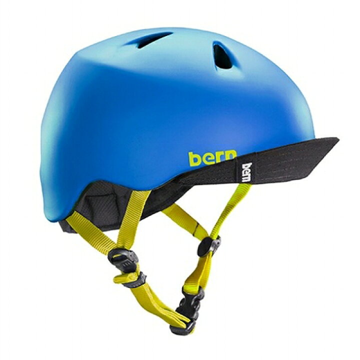 bern(バーン) ヘルメット【NINO：S/Mサイズ(51.5～54.5cm) /マット ブルー】 バイザー/ ストライダー 自転車  スケートボード 子供用 キッズ ストライダージャパン