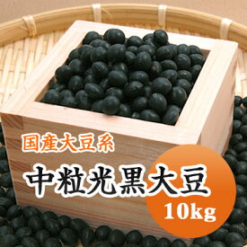黒豆 中粒光黒大豆 北海道産 10kg【令和4年産】 市場には出回らない珍しいサイズ 送料無料