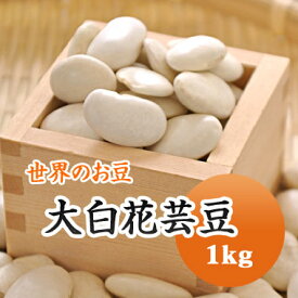 白花豆 中国産 手撰大白花芸豆 1kg　残留農薬検査合格品