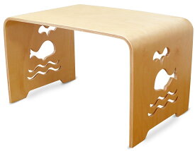 「組立不要」MAMENCHI サイズ大き目な子供用木製テーブル クジラ ナチュラル 組立不要で届いてからすぐに使用ができます。（サイズ：長60×幅38×高さ35cm)テーブルセット子供机 ファースト家具 学習デスク 木製テーブル 机 幼児机　キッズテーブル
