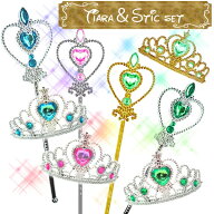 【最安値挑戦中】ティアラ＆ステッキ セット 子供用 4color プリンセスジュエリー ステッキ スティック …