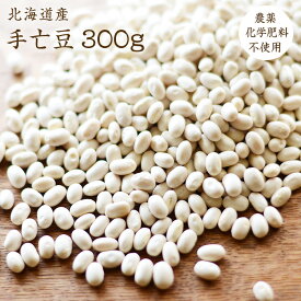 【宅配便】無農薬栽培 手亡豆 300g 北海道産 令和5年産 てぼ豆 農薬・化学肥料不使用 小粒白いんげん
