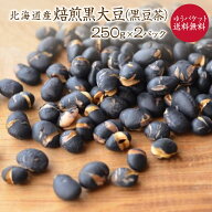 【ゆうパケット 送料無料】黒豆茶 焙煎黒豆 「250g×2個」 北海道産黒豆100%使用 煎り黒豆 薬膳茶に 健康…