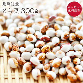 【ゆうパケット 送料無料】自然栽培 とら豆【300g】北海道産 ファーム伊達の豆 令和5年産 虎豆 農薬肥料不使用 希少 いんげん豆