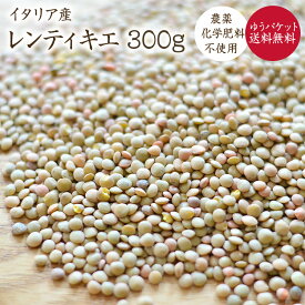 【ゆうパケット 送料無料】自然栽培 ブラウンレンズ豆 【300g】 イタリア産 レンティキエ レンズ豆 皮付きレンズ 農薬化学肥料不使用