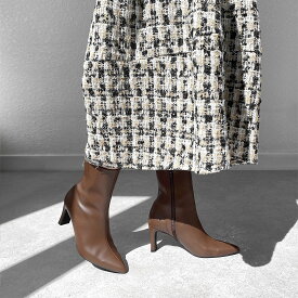 【40%OFF】美脚ショートブーツ　足が痛くない（なりにくい）8.0cmヒール　日本製　通勤　オフィス　レディース　SML　 ポインテッドトゥショートブーツ:ブラウン（m81006）