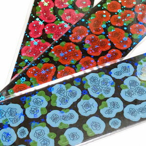 ステッカー シール ホログラム入り ローズ 1袋2枚入り 6種類