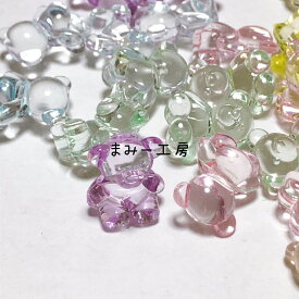 アクリルビーズ　くま　約18*15ミリ　10個
