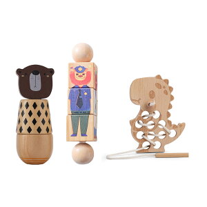 【送料無料】【レビュー投稿で特典】MamimamiHome ベビーおもちゃセット 3件 ガラガラ おしゃぶり 赤ちゃん 木のおもちゃ ラトル 0歳 プレゼント 男の子 女の子 木製 北欧 ギフト 出産祝い アニ
