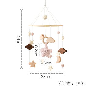 【送料無料】Mamimami Home ベッドメリー 木製モービル 星 月と雲型 ゆらゆら ふわふわ ことり 壁飾り ガーランド 癒し 風鈴 吊り下げ式 ベッド飾り 撮影道具 ビーズ 子供部屋 出産準備 出産祝い