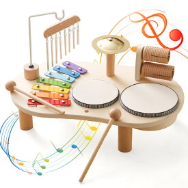【送料無料】Mamimami Home 楽器玩具 楽器おもちゃ ギフト 赤ちゃん 子ども かわいい ベビー 人気 カラフル 木琴 太鼓 リズム 木 室内 知育玩具 木のおもちゃ