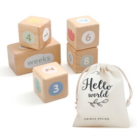 【送料無料】Mamimami Home 木製マイルストーンブロック 月齢フォト ウッドブロック 数字 記念日 成長記録 フォトグッズ ベビー 赤ちゃん 新生児 出産祝い ハーフバースデー 寝相アート ジャストボーン お昼寝アート 木のおもちゃ インスタ映え ギフト 収納袋付き