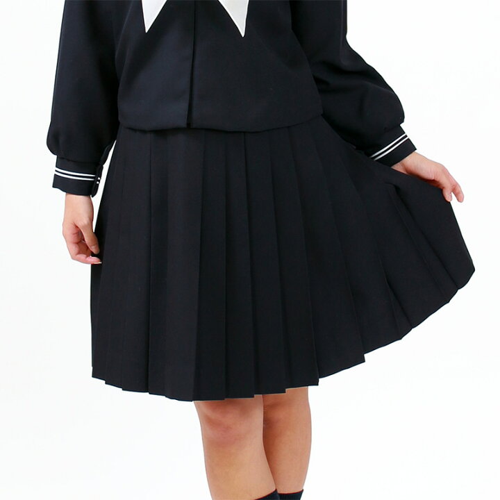 楽天市場】セーラー服 スカート 日本製 W60～69cm×丈56～68cm 箱ひだ 