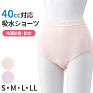 失禁パンツ 女性用 介護ショーツ 40cc対応 S〜LL (婦人 介護 ショーツ 失禁ショーツ 下着 軽失禁 尿漏れ …