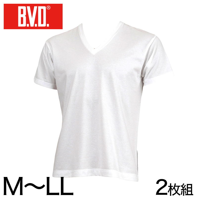 楽天市場】BVD メンズ 半袖Vネック シャツ 2枚組 M～LL (インナー V首