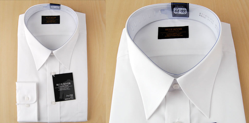 メンズ 長袖カッターシャツ 裄74〜80cm (形態安定 綿混 ワイシャツ) (ビジネスウェア)【在庫限り】 | スクログ