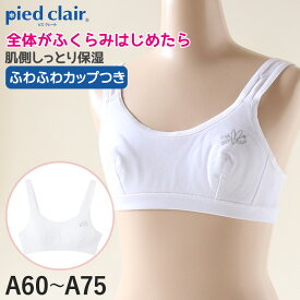 グンゼ pied clair 綿混 ファーストブラ A60～A75 子供 下着 キッズ ジュニア インナー ブラジャー 女の子 白 スクール【在庫限り】