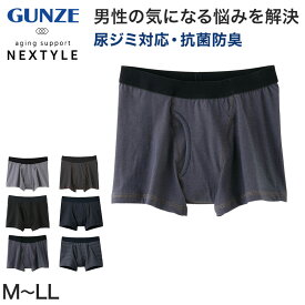 【6/5(水)エントリー＋複数購入でP10倍】 グンゼ NEXTYLE 尿じみ対応ボクサーブリーフ M～LL (GUNZE 前開き メンズ 男性 紳士 下着 肌着 ボクサー インナーウェアー 抗菌防臭 オールシーズン 通年 M L LL)