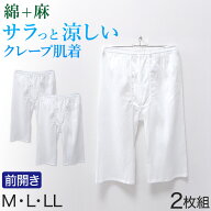 クレープ メンズ ステテコ 綿麻 2枚組 M L LL クレープ素材 クレープ肌着 紳士 男性 下着 ボトム インナ…