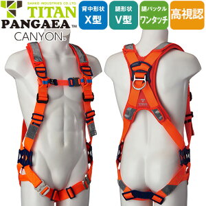 安全帯 タイタン TITAN サンコー 高視認 フルハーネス 新規格 墜落制止用器具 PANGAEA CANYON キャニオン PCHV-10A 胴作業ベルトなし 背中X型 V字 腿ベルト フルハーネス安全帯 ハーネス 一般 高所作