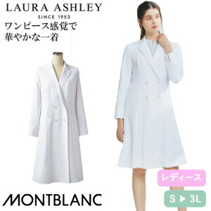 住商モンブラン ドクターコート 長袖 女性用 LW101-11 白衣 レディース 医者 女医 薬剤師 医療 制服 ユニフォーム 病院 エステ 高級 ワンピース ストレッチ 制菌 制電 おしゃれ かわいい 可愛い