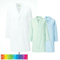 ドクターコート カゼン KAZEN 251 メンズ 診察衣 長袖 ハーフ丈 シングル ショート丈 短め ポケット 男性…