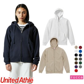 防寒 イベント サークル United Athle ユナイテッドアスレ 10.0オンス T/C スウェット フルジップ パーカ(裏起毛) 562001 前開き 屋外 お揃い おしゃれ かわいい かっこいい 無地 シンプル 刺繍 名入れ 大きいサイズ