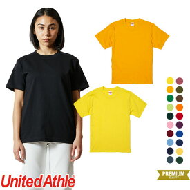 Tシャツ 綿 100% カットソー United Athle ユナイテッドアスレ 6.2オンス プレミアムTシャツ B 594201 男女兼用 おしゃれ かわいい 可愛い かっこいい 丈夫 快適 天然素材 コットン 優しい肌触り 無地 シンプル 刺繍 名入れ 大きいサイズ