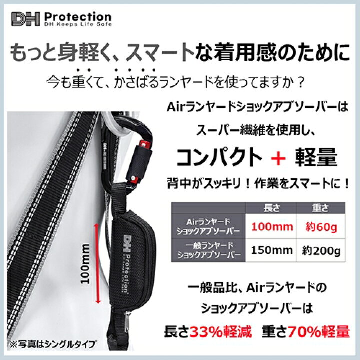 楽天市場】安全帯 DH Protection ランヤード ExAir 巻取式 ランヤード 