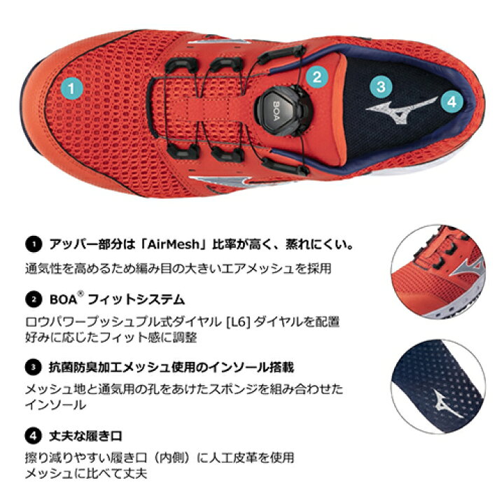 楽天市場】安全靴 ミズノ MIZUNO ALMIGHTY VH51L オールマイティ boa 