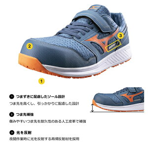 安全靴 ミズノ MIZUNO ALMIGHTY EU33L オールマイティ 2023年 新作 スニーカー メンズ レディース ニットメッシュ スニーカー マジックテープ 紐靴 ベルト つまずき防止 おしゃれ 人気 かっこいい JSA