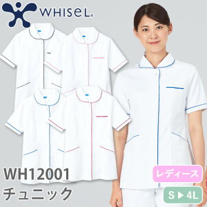 チュニック 白衣 WH12001 自重堂 whisel ホワイセル 半袖 看護師 ナース ナース服 レディース 女性用 医療用 ショート丈 短め 制服 ユニフォーム おしゃれ かわいい 可愛い 人気 病院 エステ サロ