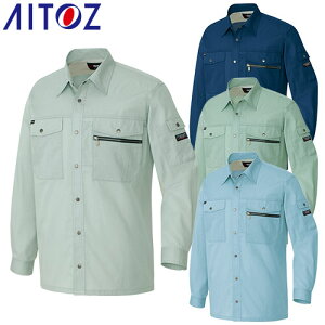 アイトス AZ-3235 長袖シャツ AITOZ 作業服 作業着 長袖 ワークウエア ボタンダウン シャツ ワークシャツ 秋冬 メンズ レディース 男女兼用 ワークウェア 帯電防止 裏メッシュ