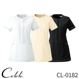 チュニック 白衣 CL-0182 Calala キャララ チトセ 半袖 看護師 ナース ナース服 レディース 女性用 医療用 制服 ユニフォーム おしゃれ かわいい 可愛い 人気 病院 エステ サロン 無地 薄手 薄い スカート