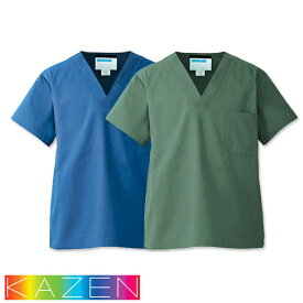 【メール便対応】スクラブ 白衣 医療 137 KAZEN カゼン メンズ 男性用 手術衣 手術着 診察衣 制服 ユニフォーム 医者 医師 看護師 ナース 人気 ポケット 防縮 縮みにくい 病院 動物病院 おしゃれ かっこいい メディカル