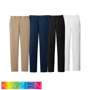 男女兼用 パンツ KZN860 医療 白衣 ズボン KAZEN カゼン ユニセックス 細身 S〜6L スリム 吸汗 ストレッチ 工業洗濯 脇ゴム 制服 ユニフォーム 楽 ラク 吸汗 快適 伸縮性 おしゃれ かわいい 可愛い