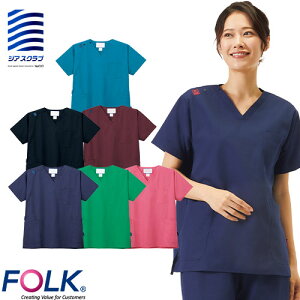 スクラブ 白衣 医療 7070SC FOLK フォーク ユニセックス 男女兼用 半袖 医者 看護師 ナース ナース服 研修医 医療用 人気 制服 ユニフォーム 病院 歯医者 介護 訪問看護 可愛い かわいい かっこい