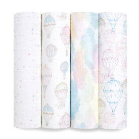 aden&anais オーガニック スワドル 4枚パック アボーブザクラウズ above the clouds 4-pack organic swaddles エイデンアンドアネイ 出産祝い プレゼント ギフト organic collection