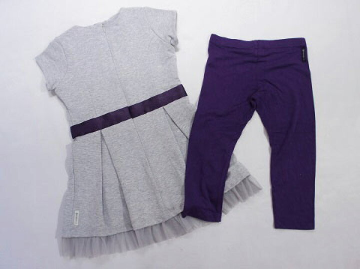 楽天市場 M アルマーニジュニア Armani Junior アウトレット 子供服 女の子 3歳 4歳 約 100cm 半袖 ワンピース スパッツ グレー 紫 2点 春 夏 3 ガールズ 女児 キッズ 中古 ユーズド リサイクル 古着 子ども服 こども 子供服マナマナ キッズ ベビー服