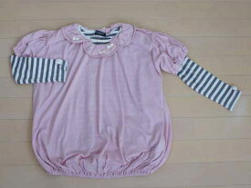 [最大1000円 offクーポン 対象]ポンポネット pom ponette アウトレット 子供服 女の子 130cm 半袖 カットソー ピンク 長袖 グレー 白 ボーダー 2点 春 夏 秋 ★3 トップス セットアップ ガールズ 女児 キッズ 【中古】 ユーズド リサイクル 古着