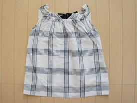 [最大1000円 offクーポン 対象] ボンポワン ボンポアン bonpoint アウトレット 子供服 女の子 4歳 約 100cm キャミソール ブラウス ベージュ チェック 黒 夏 ★3 トップス ガールズ 女児 キッズ 【中古】 ユーズド リサイクル 古着 子ども服 こども