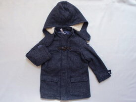 [最大1000円 offクーポン 対象] アルマーニジュニア armani junior アウトレット 子供服 男の子 4歳 約 100cm 長袖 ダッフル コート ブルゾン ジャケット 紺 ストライプ 秋 冬 ★4 アウター 冬服 ボーイズ キッズ 【中古】 ユーズド リサイクル