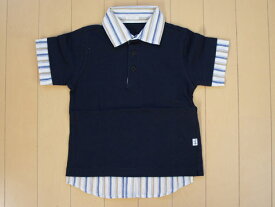 [最大1000円 offクーポン 対象] ★5 新品 未使用 イルグッフォ il gufo マメール アウトレット 子供服 男の子 18M 約 80cm 85cm ベビー服 半袖 カットソー シャツ 紺 ストライプ 春 夏 トップス ボーイズ キッズ ベビー 【中古】 ユーズド