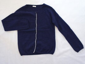 【半額 セール 50%off SALE】[m] イルグッフォ il gufo マメール アウトレット 子供服 女の子 8歳 約 130cm 長袖 カーディガン 紺 グレー 秋 冬 ★3 冬服 トップス ガールズ 女児 キッズ 【中古】 ユーズド リサイクル 古着 子ども服 こども