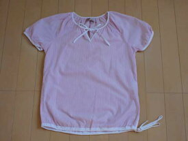 【70%off SALE 半額以下】 [枚数限定クーポンあり]アメリカンアウトフィッターズ 銀座サエグサ 半袖ブラウス 子供服 女の子 キッズ ジュニア 12歳 約 150cm【中古】ユーズド ★4 ピンク 白 ストライプ リボン アウトレット リサイクル 古着